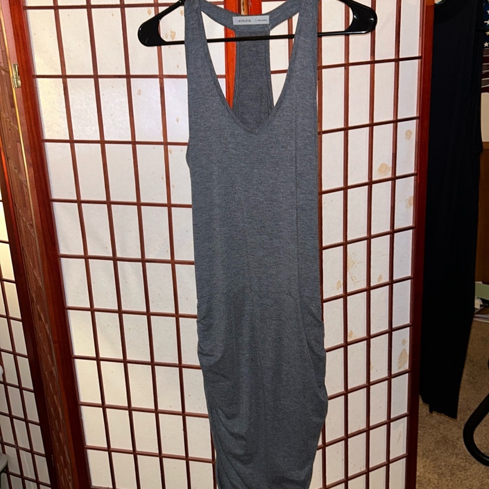 Long dark grey Athleta tank top dress worn once